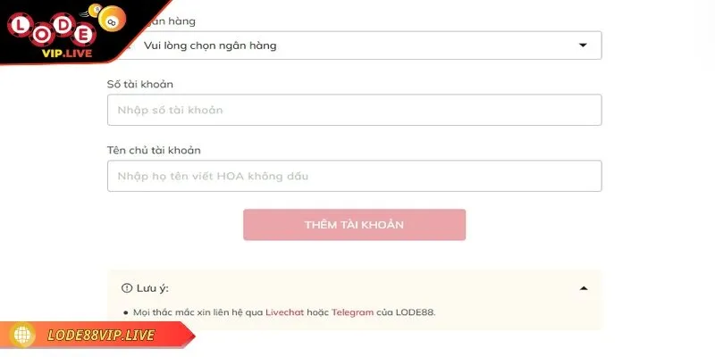 Cần liên kết tài khoản ngân hàng phù hợp để rút tiền